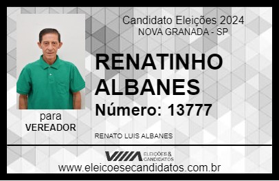 Candidato RENATINHO ALBANES 2024 - NOVA GRANADA - Eleições