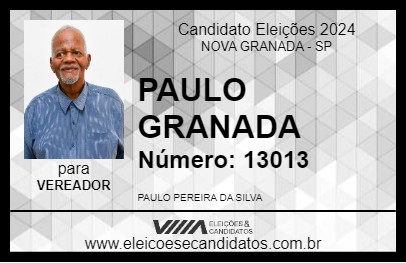 Candidato PAULO GRANADA 2024 - NOVA GRANADA - Eleições