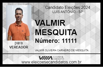 Candidato VALMIR FIU FIU 2024 - LUÍS ANTÔNIO - Eleições