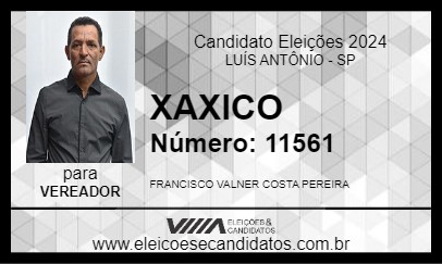 Candidato XAXICO 2024 - LUÍS ANTÔNIO - Eleições