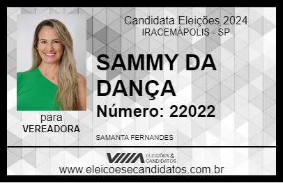 Candidato SAMMY DA DANÇA 2024 - IRACEMÁPOLIS - Eleições