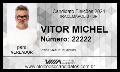 Candidato VITOR MICHEL 2024 - IRACEMÁPOLIS - Eleições