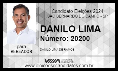 Candidato DANILO LIMA 2024 - SÃO BERNARDO DO CAMPO - Eleições