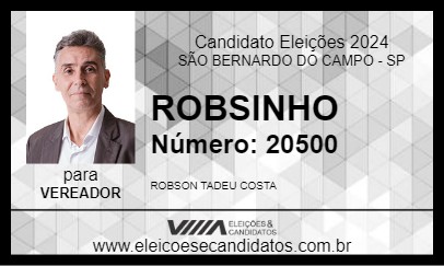 Candidato ROBSINHO 2024 - SÃO BERNARDO DO CAMPO - Eleições