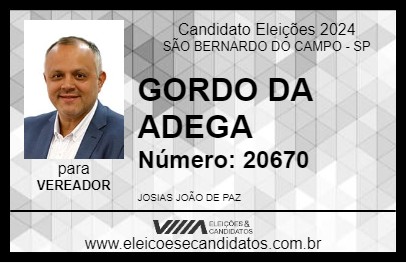 Candidato GORDO DA ADEGA 2024 - SÃO BERNARDO DO CAMPO - Eleições