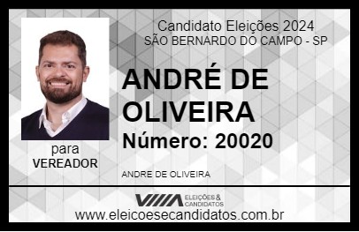 Candidato ANDRÉ DE OLIVEIRA 2024 - SÃO BERNARDO DO CAMPO - Eleições