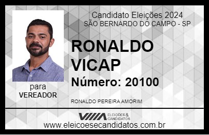 Candidato RONALDO VICAP 2024 - SÃO BERNARDO DO CAMPO - Eleições