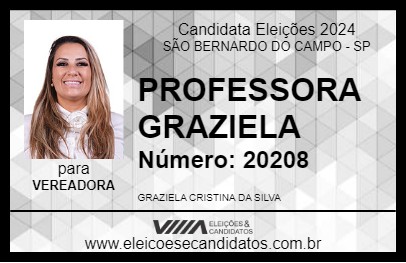 Candidato PROFESSORA GRAZIELA 2024 - SÃO BERNARDO DO CAMPO - Eleições