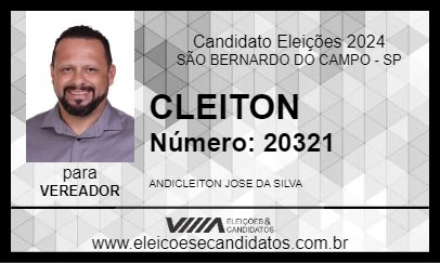 Candidato CLEITON 2024 - SÃO BERNARDO DO CAMPO - Eleições