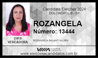 Candidato ROZANGELA 2024 - DOLCINÓPOLIS - Eleições