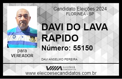 Candidato DAVI DO LAVA RAPIDO 2024 - FLORÍNEA - Eleições