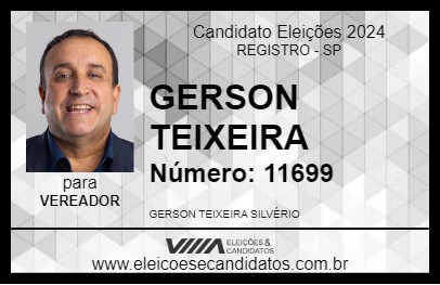 Candidato GERSON TEIXEIRA 2024 - REGISTRO - Eleições