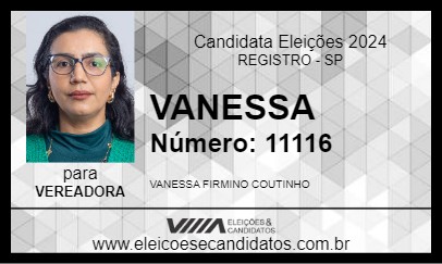 Candidato VANESSA 2024 - REGISTRO - Eleições