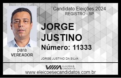 Candidato JORGE JUSTINO 2024 - REGISTRO - Eleições