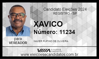 Candidato XAVICO 2024 - REGISTRO - Eleições