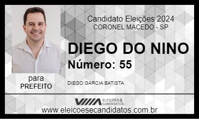 Candidato DIEGO DO NINO 2024 - CORONEL MACEDO - Eleições