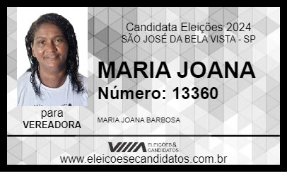 Candidato MARIA JOANA 2024 - SÃO JOSÉ DA BELA VISTA - Eleições