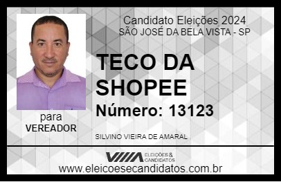 Candidato TECO DA SHOPEE 2024 - SÃO JOSÉ DA BELA VISTA - Eleições