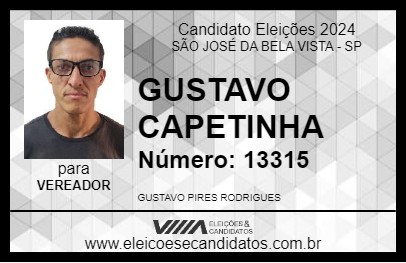 Candidato GUSTAVO CAPETINHA 2024 - SÃO JOSÉ DA BELA VISTA - Eleições