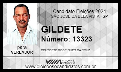 Candidato GILDETE 2024 - SÃO JOSÉ DA BELA VISTA - Eleições