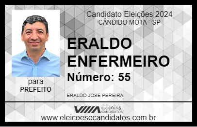 Candidato ERALDO ENFERMEIRO 2024 - CÂNDIDO MOTA - Eleições