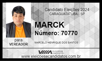 Candidato MARCK 2024 - CARAGUATATUBA - Eleições