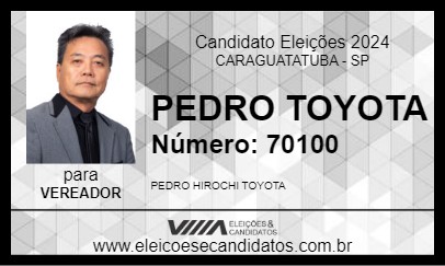 Candidato PEDRO TOYOTA 2024 - CARAGUATATUBA - Eleições