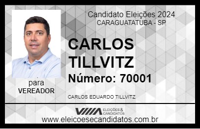 Candidato CARLOS TILLVITZ 2024 - CARAGUATATUBA - Eleições