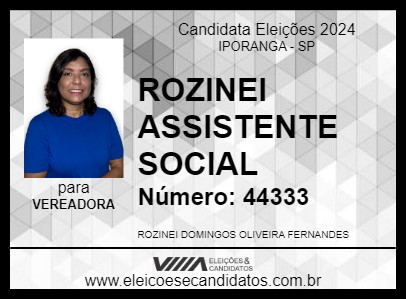 Candidato ROZINEI ASSISTENTE SOCIAL 2024 - IPORANGA - Eleições