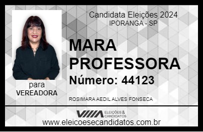 Candidato MARA PROFESSORA 2024 - IPORANGA - Eleições