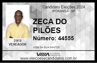 Candidato ZECA DO PILÕES 2024 - IPORANGA - Eleições