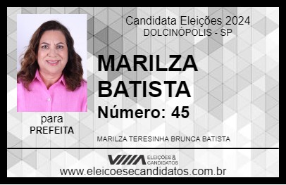 Candidato MARILZA BATISTA 2024 - DOLCINÓPOLIS - Eleições