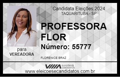 Candidato PROFESSORA FLOR 2024 - TAQUARITUBA - Eleições