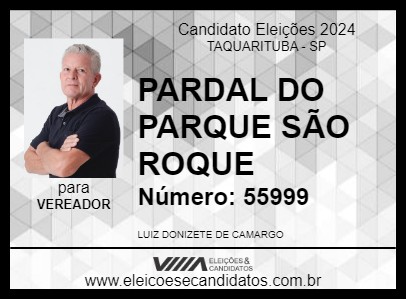 Candidato PARDAL DO PARQUE SÃO ROQUE 2024 - TAQUARITUBA - Eleições