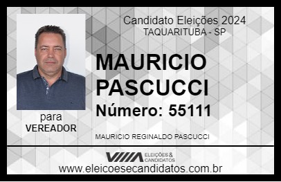 Candidato MAURICIO PASCUCCI 2024 - TAQUARITUBA - Eleições