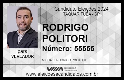 Candidato RODRIGO POLITORI 2024 - TAQUARITUBA - Eleições