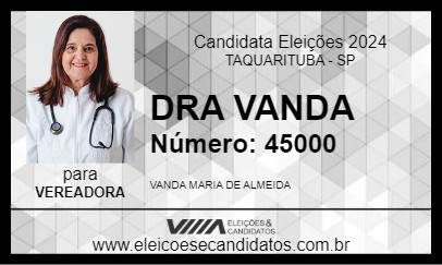 Candidato DRA VANDA 2024 - TAQUARITUBA - Eleições