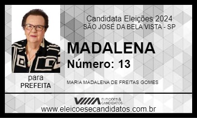 Candidato MADALENA 2024 - SÃO JOSÉ DA BELA VISTA - Eleições