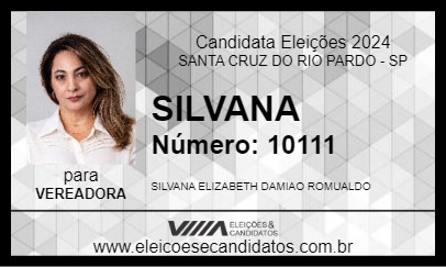 Candidato SILVANA ROMUALDO 2024 - SANTA CRUZ DO RIO PARDO - Eleições