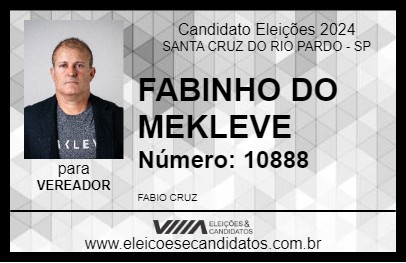 Candidato FABINHO DO MEKLEVE 2024 - SANTA CRUZ DO RIO PARDO - Eleições