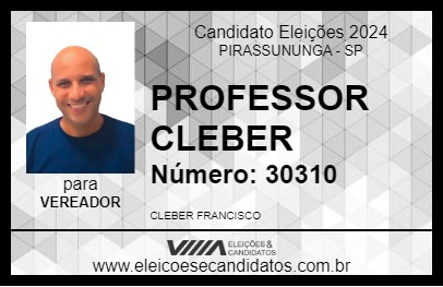 Candidato PROFESSOR CLEBER 2024 - PIRASSUNUNGA - Eleições