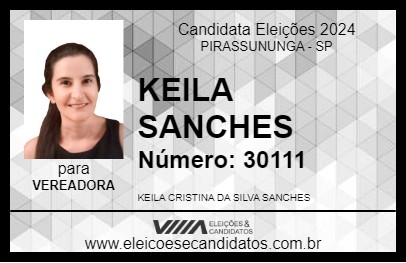 Candidato KEILA SANCHES 2024 - PIRASSUNUNGA - Eleições