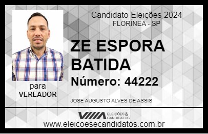 Candidato ZE ESPORA BATIDA 2024 - FLORÍNEA - Eleições