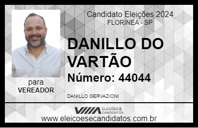 Candidato DANILLO DO VARTÃO 2024 - FLORÍNEA - Eleições