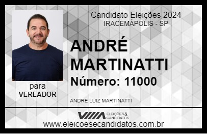 Candidato ANDRÉ MARTINATTI 2024 - IRACEMÁPOLIS - Eleições