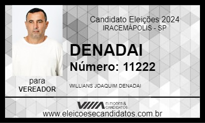 Candidato DENADAI 2024 - IRACEMÁPOLIS - Eleições