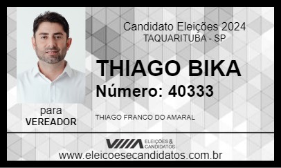 Candidato THIAGO BIKA 2024 - TAQUARITUBA - Eleições