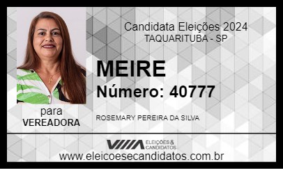 Candidato MEIRE 2024 - TAQUARITUBA - Eleições