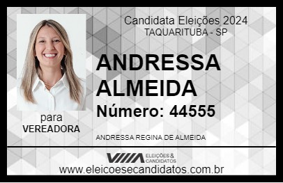 Candidato ANDRESSA ALMEIDA 2024 - TAQUARITUBA - Eleições