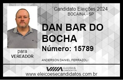 Candidato DAN BAR DO BOCHA 2024 - BOCAINA - Eleições